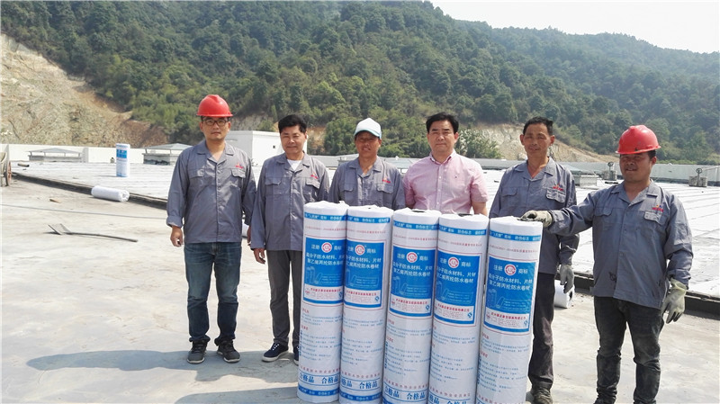 晶達(dá)建材次塢廠區(qū)2號(hào)樓屋面采用自產(chǎn)人民牌丙綸防水材料